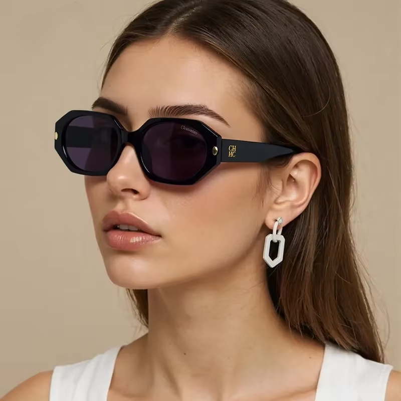 Women'S Fashion Eyewear - CH レトロキャットアイサングラスモダンなグラデーションレンズ UV 保護薄いゴールドフレームヴィンテージスタイルファッションアイウェア女性のための