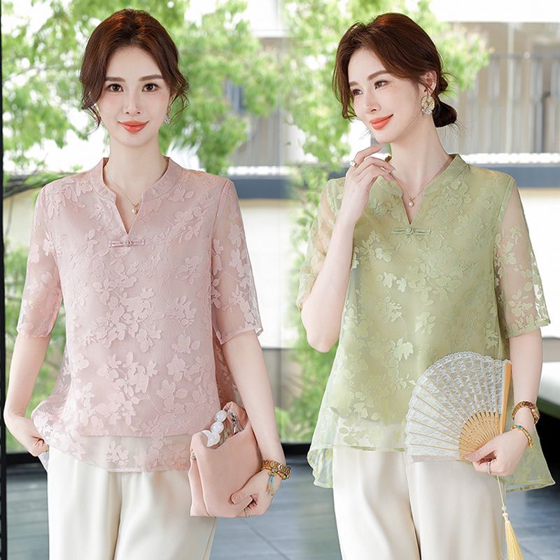 Women Fashion Over The Years - 夏のファッショナブルなルーズフィット半袖Tシャツ、中高年女性向け、多用途カジュアルトップス、年齢を忘せるスタイル