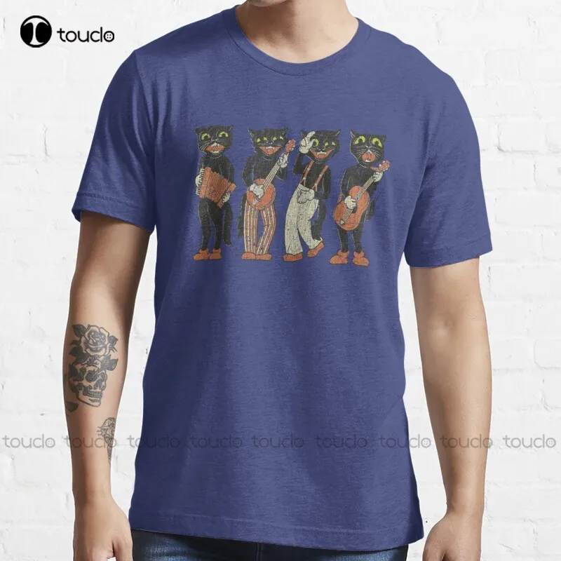 Women'S Fashion In The 1940S - 新しい黒猫カルテット 1940 年代ハロウィン Tシャツ Tシャツ女性のファッションコットン Tシャツ