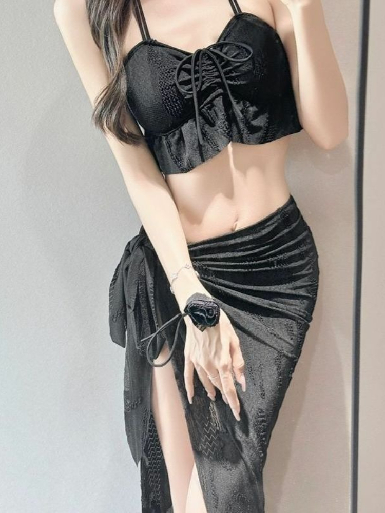 Women Fashion Outfits - レディース花柄ツーピース水着ファッションカットアウトパッド入りブラトップ三角ボトムスバケーションリゾートウェア
