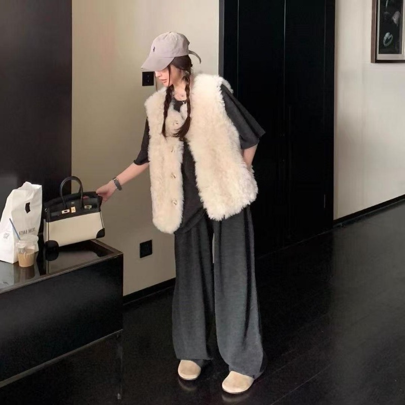 Sherpa Coat Women - レディース 2026年秋冬新作 フェイクシェルパファーベストコート ゆったり 厚手 暖か