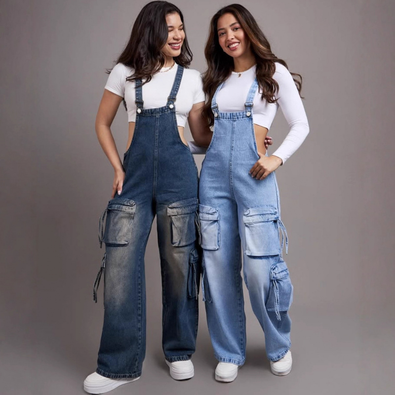 トレンドのレディースカジュアルストレートレッグデニムオーバー - Women'S Fashion Overalls のレビューと価格