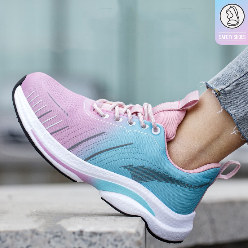 女性ファッション通気性スチールつま先キャップ作業靴エアメッシ - Sneakers Fashion Women のレビューと価格