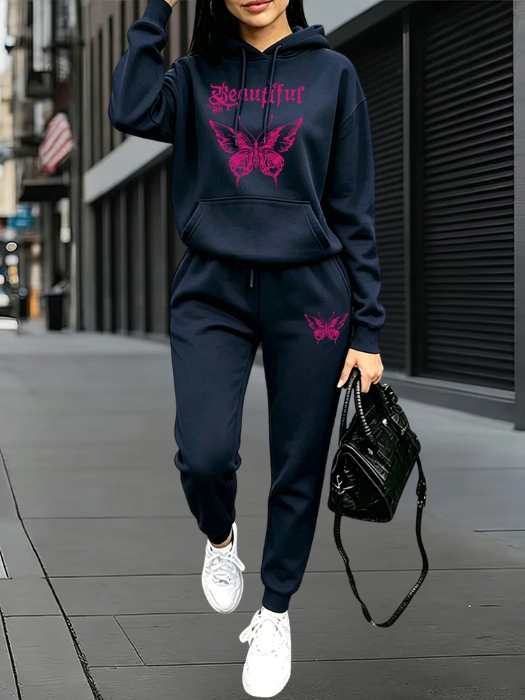 秋冬デイリーカジュアルスポーツジョガーセット パーカー+スウ - Women Fashion Outfits のレビューと価格