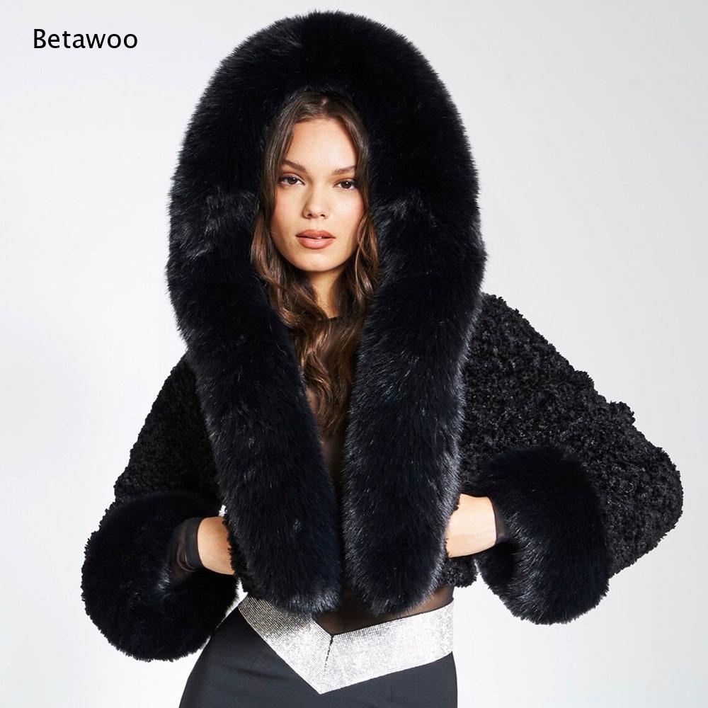 レディースフェイクファートリムビッグカラークロップドテディジ - Sherpa Coat Women のレビューと価格