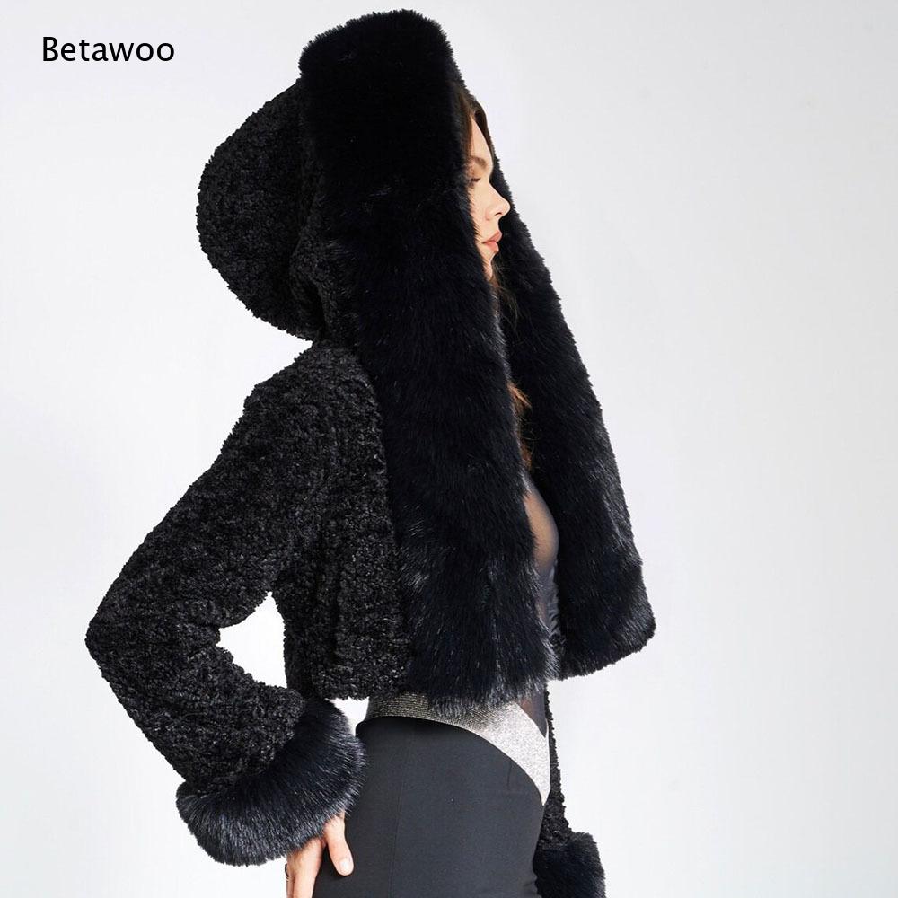 レディースフェイクファートリムビッグカラークロップドテディジ - Sherpa Coat Women のレビューと価格