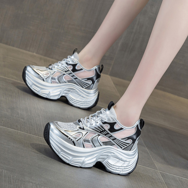 8cm隠し身長アッププラットフォームスニーカー レディース  - Sneakers Fashion Women のレビューと価格