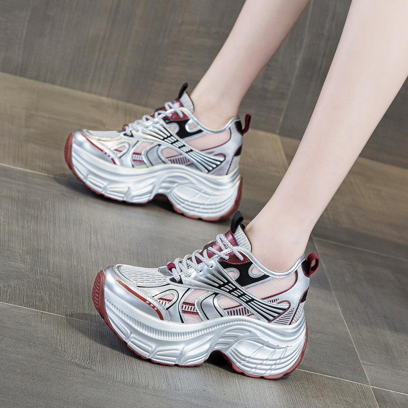 8cm隠し身長アッププラットフォームスニーカー レディース  - Sneakers Fashion Women のレビューと価格