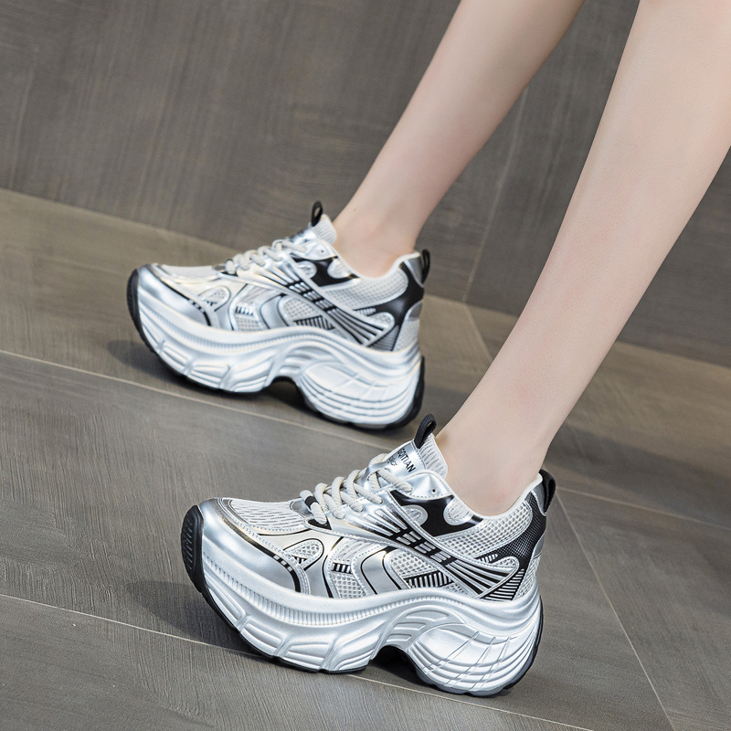 8cm隠し身長アッププラットフォームスニーカー レディース  - Sneakers Fashion Women のレビューと価格