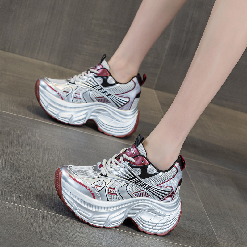 8cm隠し身長アッププラットフォームスニーカー レディース  - Sneakers Fashion Women のレビューと価格