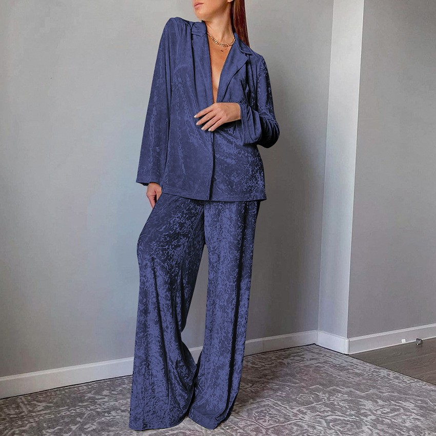 女性用 2 ピース セット クラッシュ ベルベット パジャマ - Velvet Blazer Women のレビューと価格