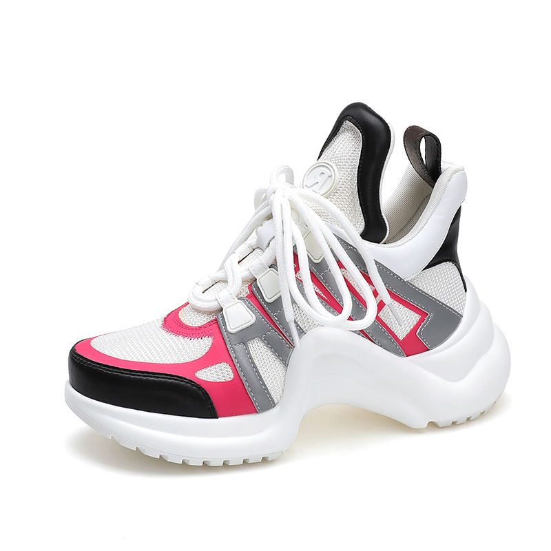 レジャーPUメッシュ通気性スニーカー レディース ファッショ - Sneakers Fashion Women のレビューと価格