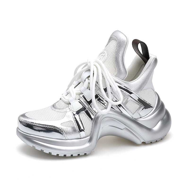 レジャーPUメッシュ通気性スニーカー レディース ファッショ - Sneakers Fashion Women のレビューと価格