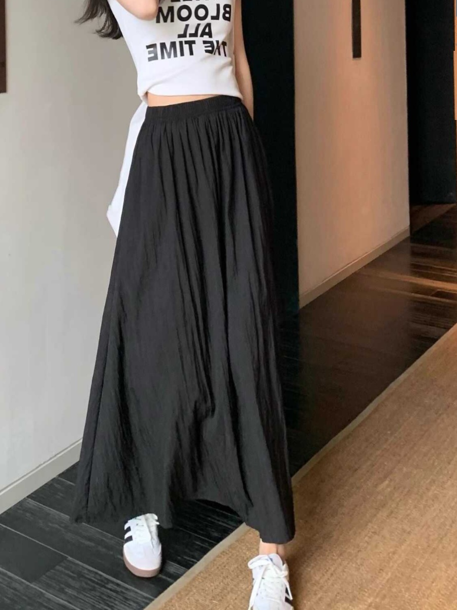 特大サイズ アイスシルク ハイウエスト ドレーププリーツ ミ - A-Line Skirt Midi のレビューと価格