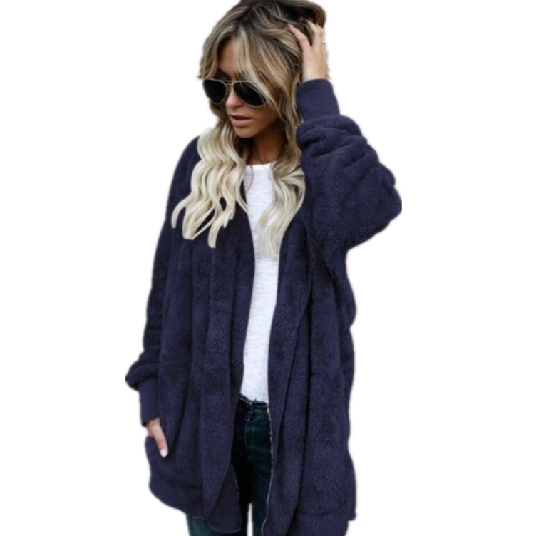 暖かいプラッシュフェイクファーコート リバーシブル ソフトフ - Sherpa Coat Women のレビューと価格