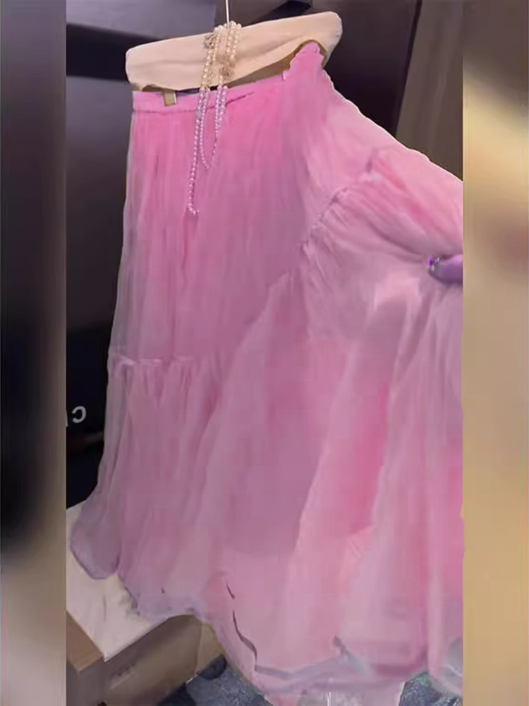 エレガントなハイウエストメッシュハーフスカート レディース  - A-Line Skirt Midi のレビューと価格