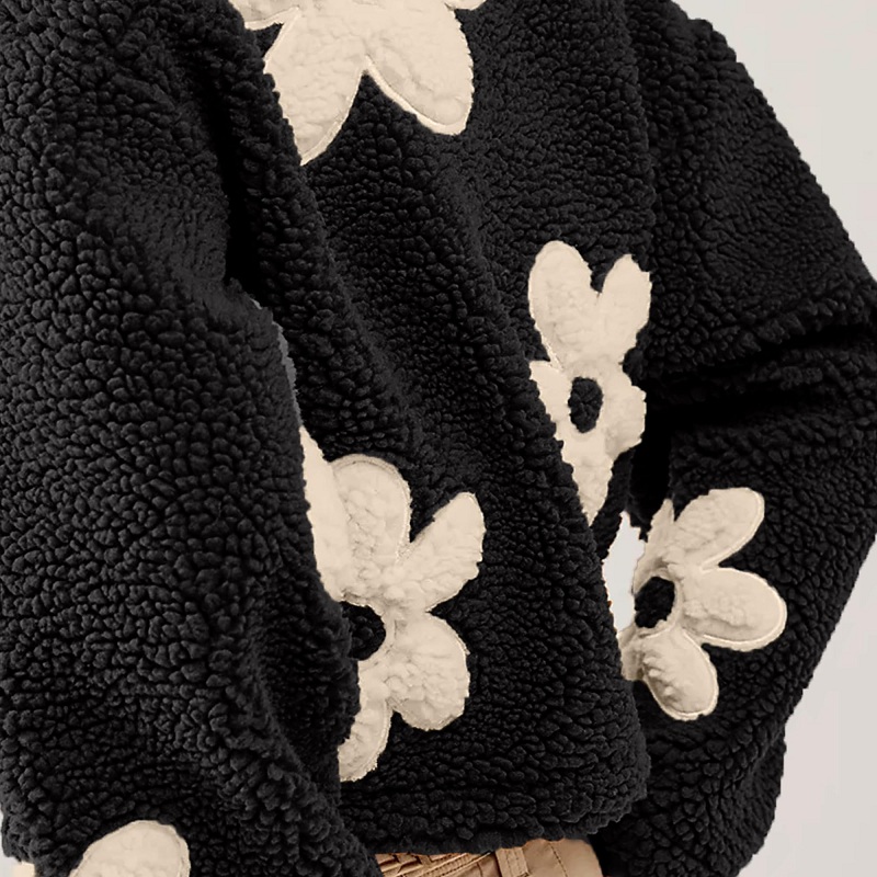 女性のスタンドアップカラー長袖コート、暖かいラムウールカーデ - Sherpa Coat Women のレビューと価格