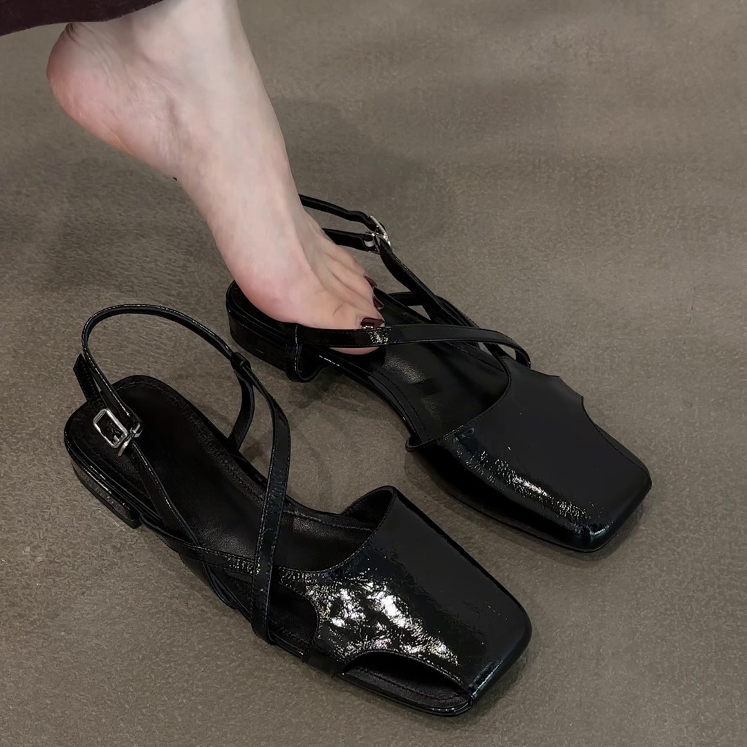ファッションパテントレザーサンダル スプリットトゥ バレエフ - Women Fashion Korean のレビューと価格