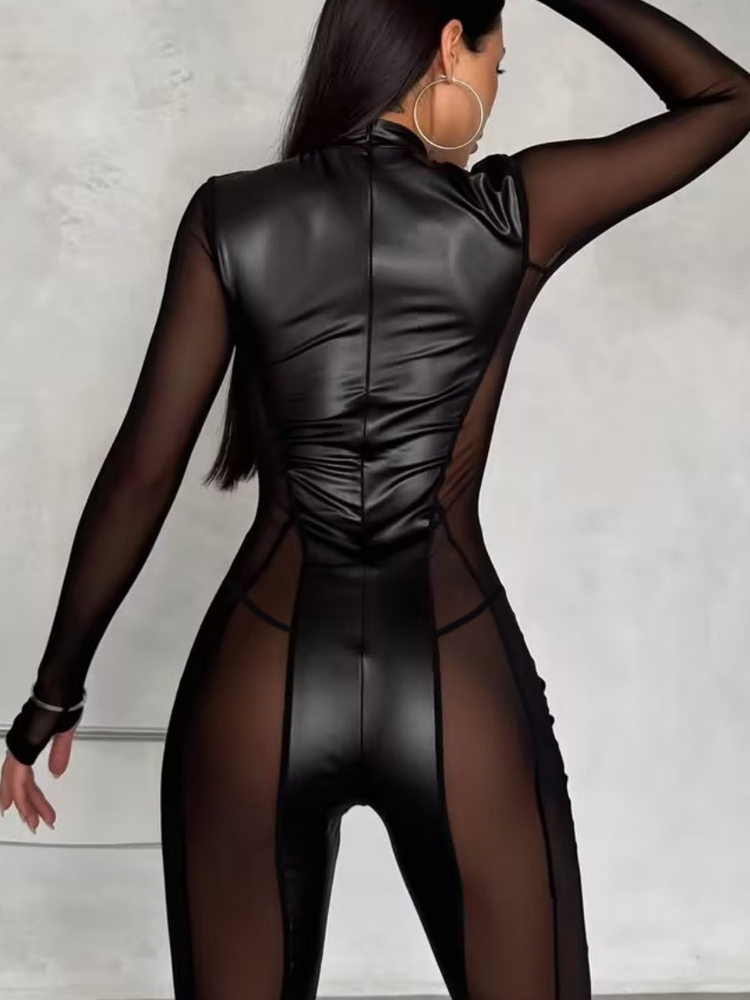 ファッションスプライスメッシュバックジッパー長袖シェイプウェ - Women Fashion Outfits のレビューと価格
