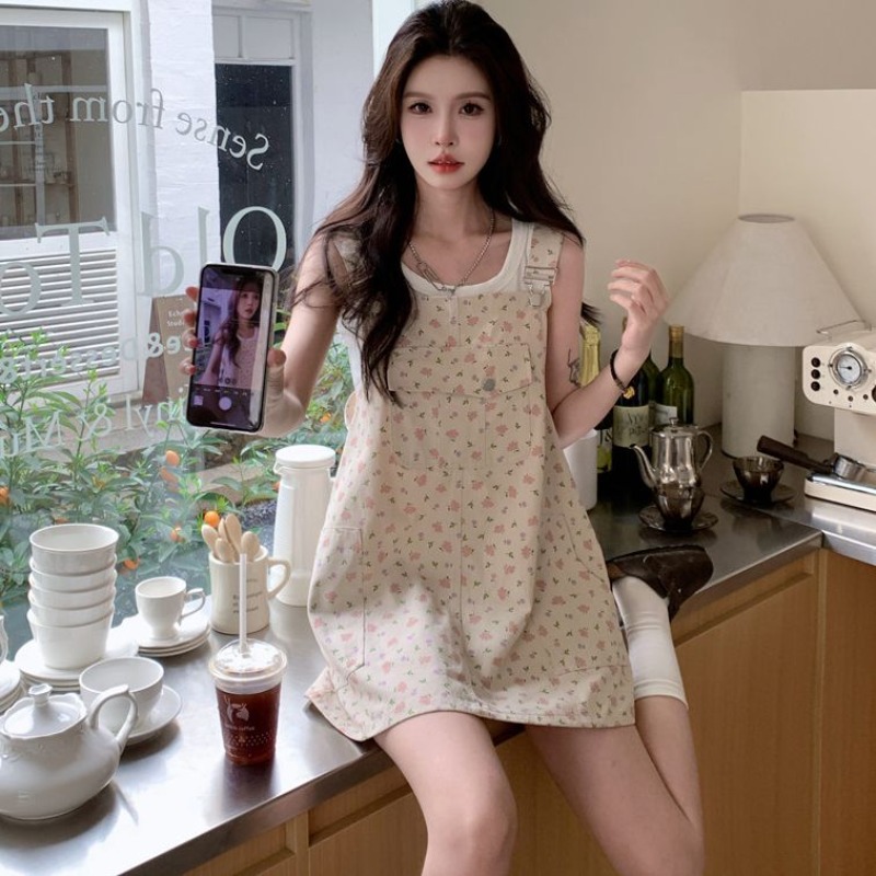2026年夏新作 若見え可愛いデニムオーバーオールワンピース - Women'S Fashion Overalls のレビューと価格