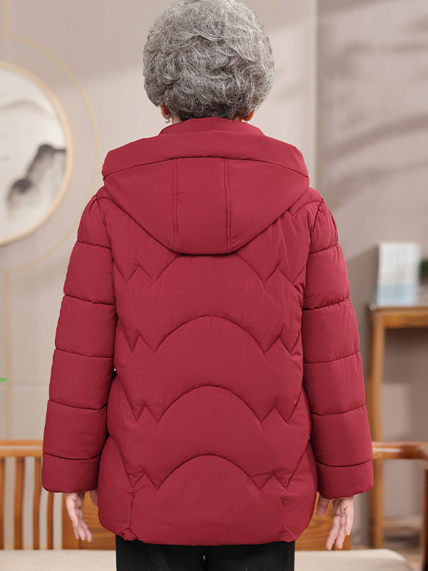 厚手の刺繍入りフリース裏地付きコットンジャケット、高齢女性向 - Women Fashion Over The Years のレビューと価格