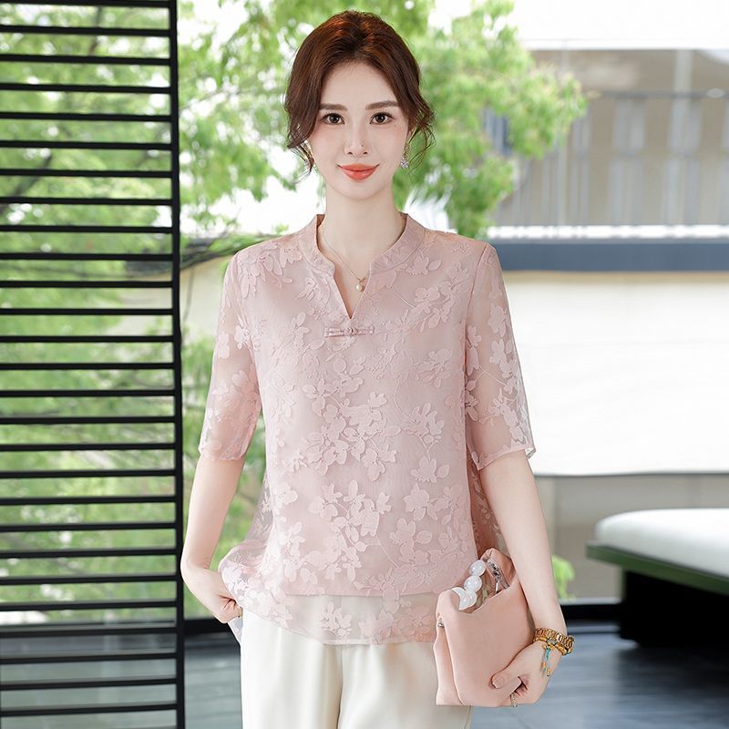夏のファッショナブルなルーズフィット半袖Tシャツ、中高年女性 - Women Fashion Over The Years のレビューと価格