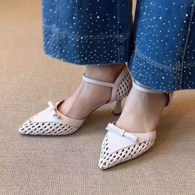女性の新しいポインテッドトゥ織り込み中空アウト通気性のあるリ - Women Fashion Outfits のレビューと価格