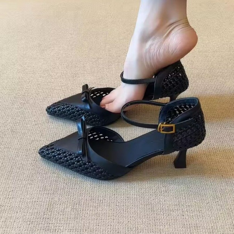 女性の新しいポインテッドトゥ織り込み中空アウト通気性のあるリ - Women Fashion Outfits のレビューと価格