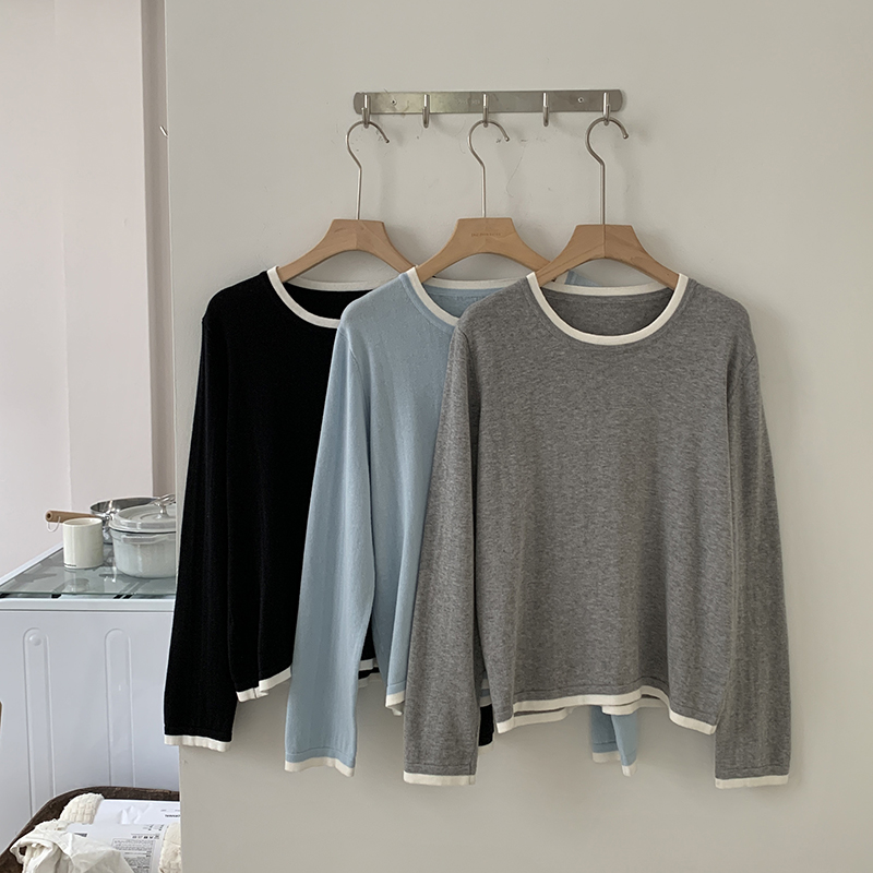 100%コットン製 レディース Oネック カラーブロック 長 - Trend Women Fashion のレビューと価格