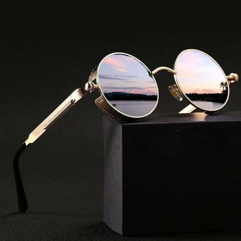 クラシックなスチームパンクサングラス男性と女性用レトロラウン - Women'S Fashion Eyewear のレビューと価格