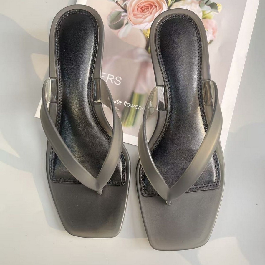 韓国製ミュートトーンオリーブグリーンPVC素材のトングサンダ - Women Fashion Korean のレビューと価格
