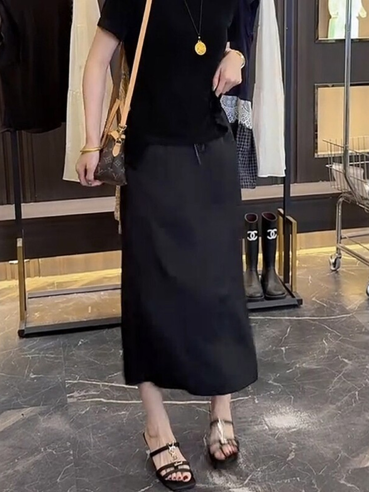 プラスサイズ レディース サテン Aライン ミディスカート  - A-Line Skirt Midi のレビューと価格