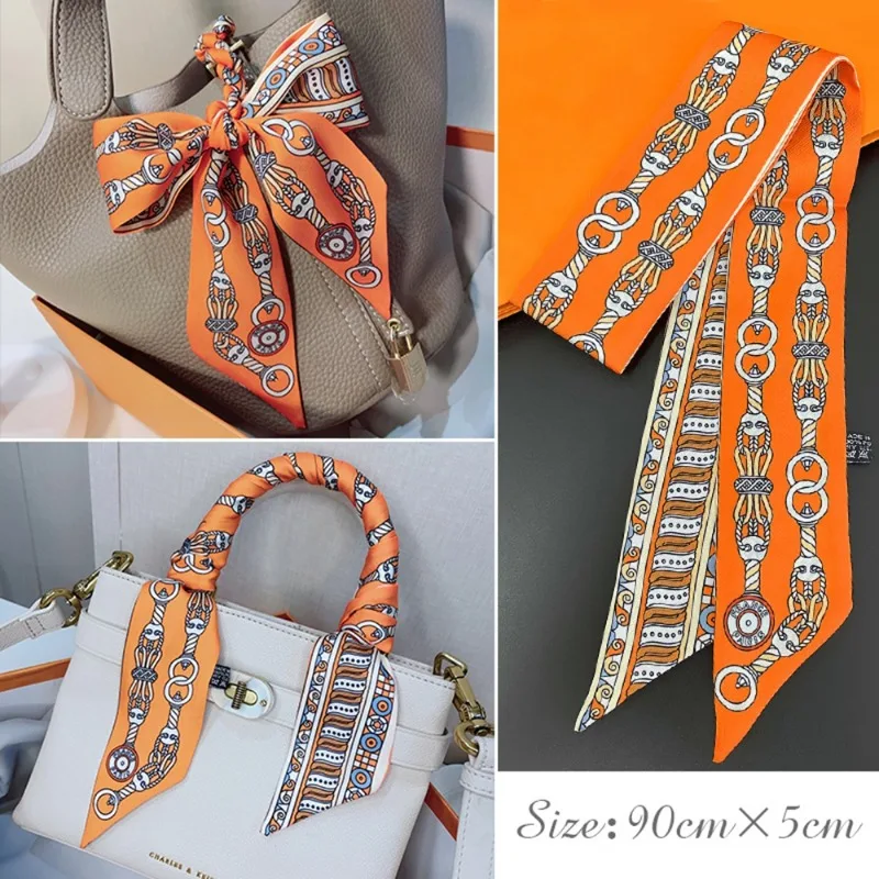 ファッションスキニーシルクスカーフ女性のためのファッションヘ - Women Fashion Necktie のレビューと価格