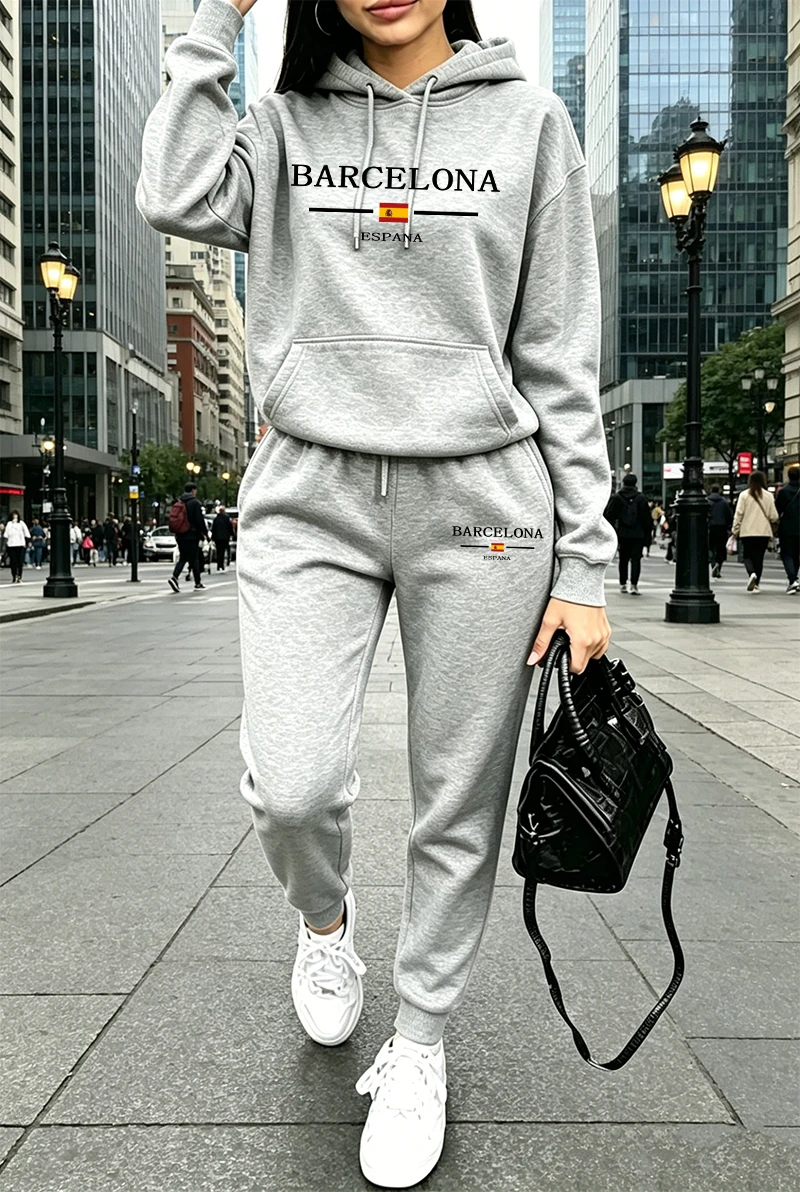 ファッションレディーストラックスーツプリントカジュアルフーデ - Women'S Fashion Hoodie のレビューと価格