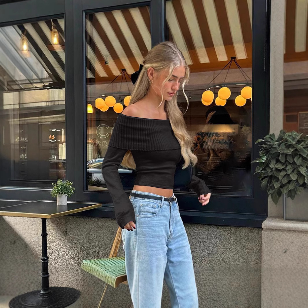 ストリートファッション オフショルダートップ レディース 長 - Women Fashion Outfits のレビューと価格