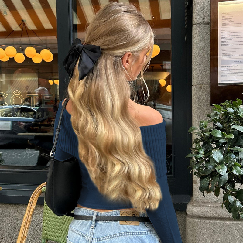 ストリートファッション オフショルダートップ レディース 長 - Women Fashion Outfits のレビューと価格