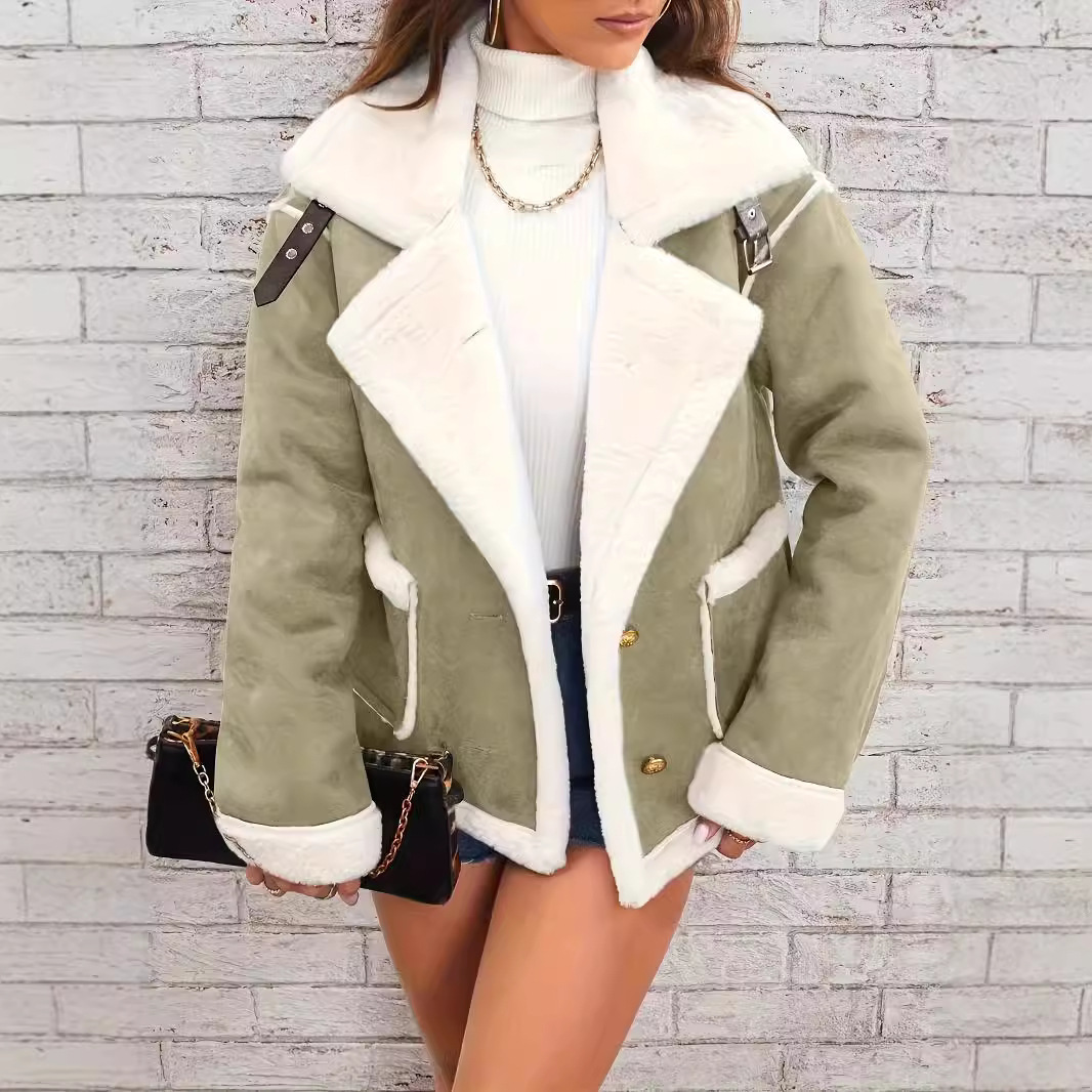 レディース シアリングジャケット カジュアル ショートコート - Sherpa Coat Women のレビューと価格