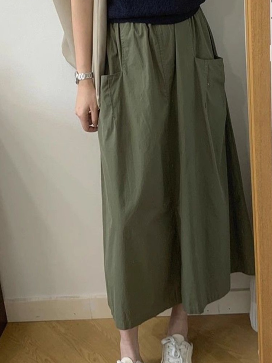 プラスサイズの女性用Aラインスカート、ハイウエスト、ミディ丈 - A-Line Skirt Midi のレビューと価格