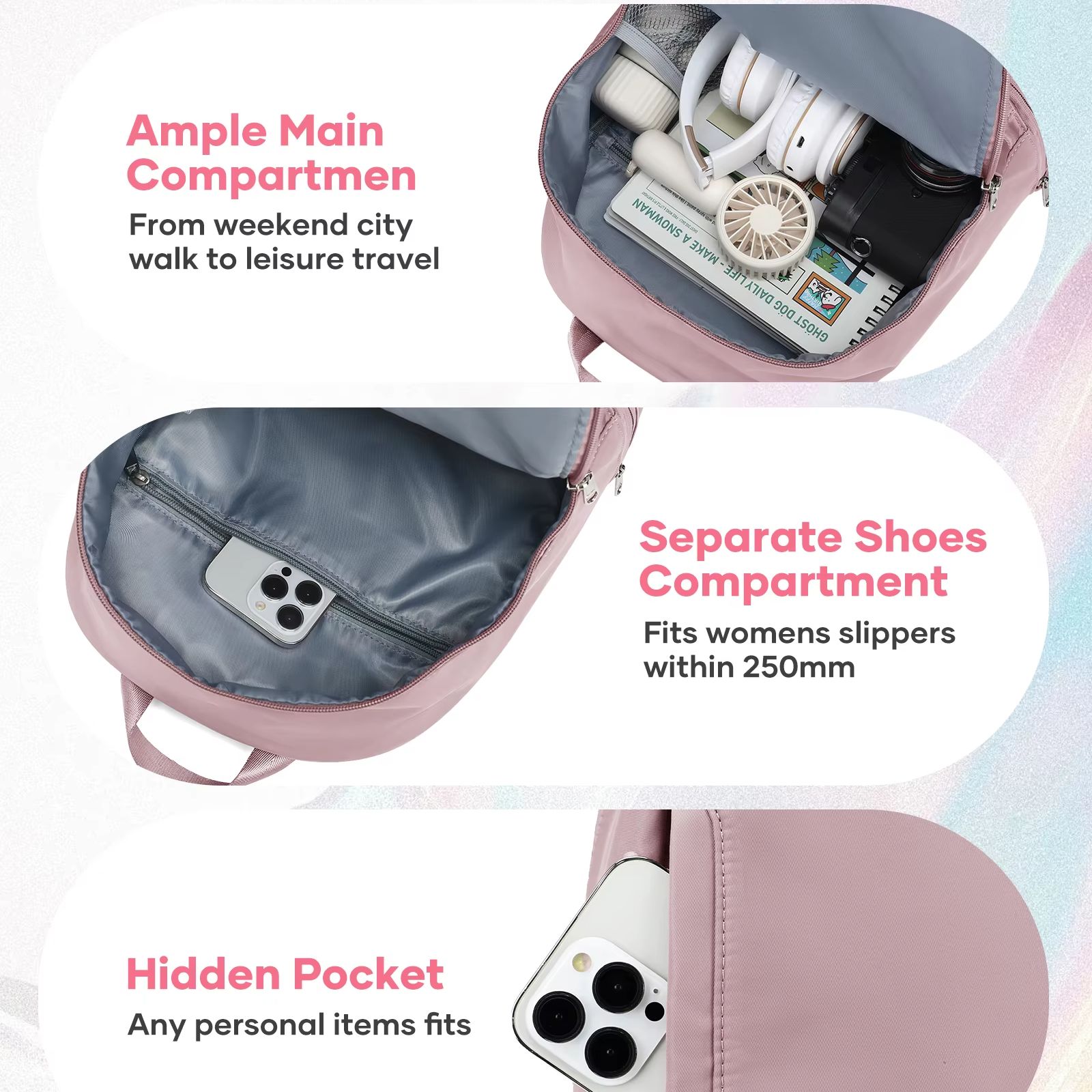 女性用バッグ、靴用コンパートメント付き小型スポーツバックパッ - Women'S Fashion Belts のレビューと価格