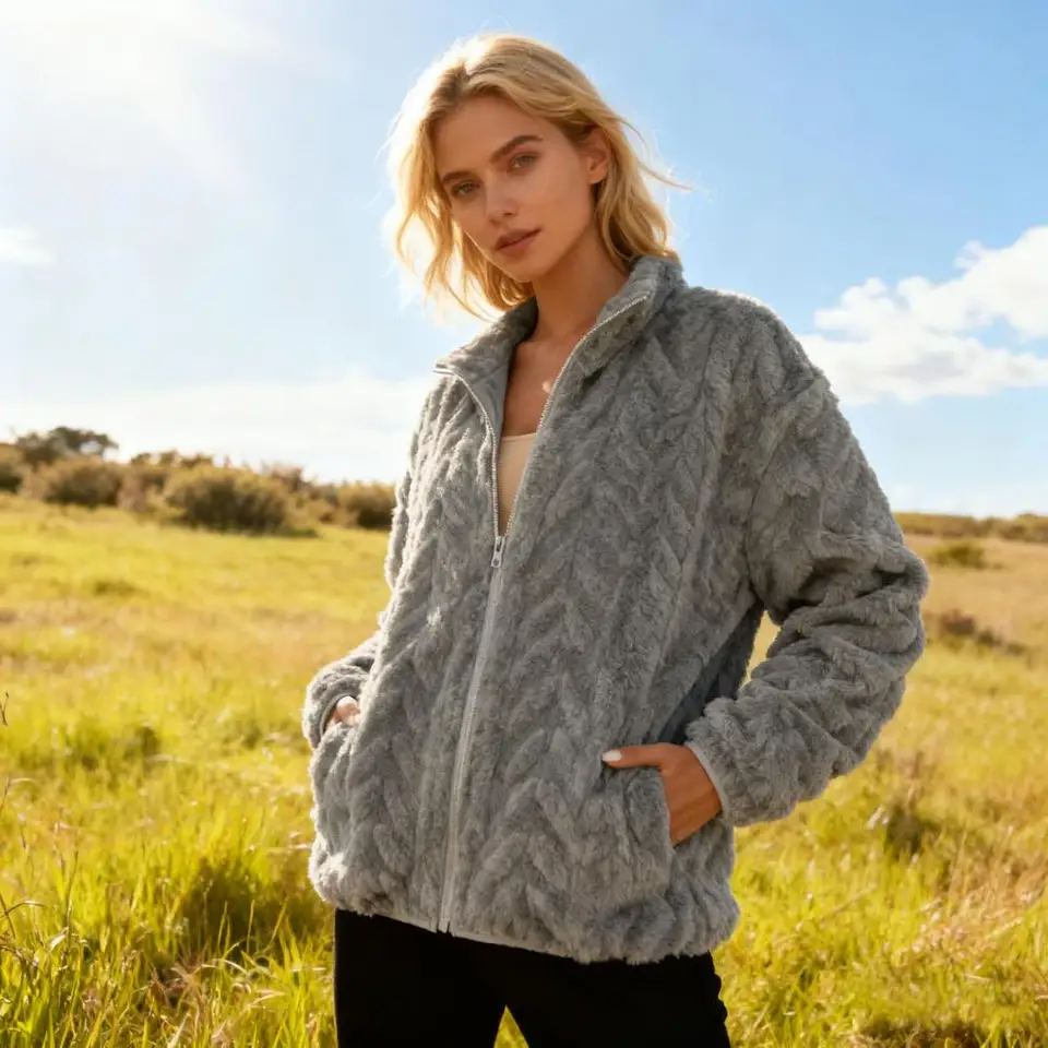 冬用コート レディース 冬用フリース スタンドカラーポケット - Sherpa Coat Women のレビューと価格