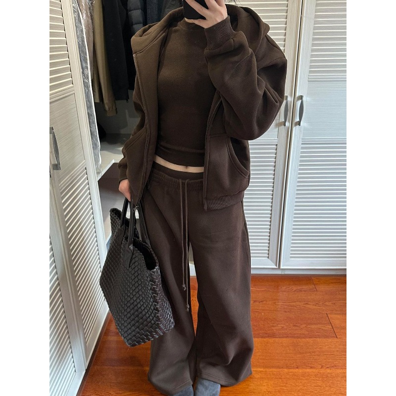 アメリカンカジュアルリラクゼーションセーターセット レディー - Wide Leg Palazzo Pants のレビューと価格