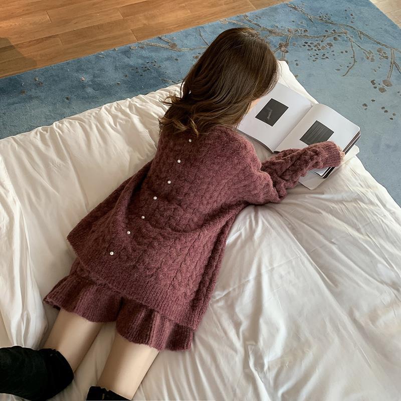 プレミアム韓国冬スタイルセット 厚手のニットセット 快適なオ - Women Fashion Korean のレビューと価格