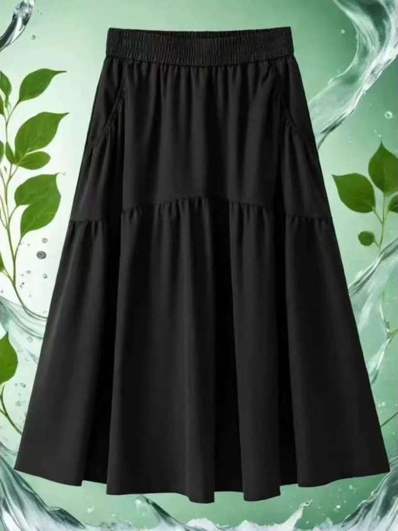 快適なAラインミディスカート、プラスサイズ女性向け、夏用薄手 - A-Line Skirt Midi のレビューと価格