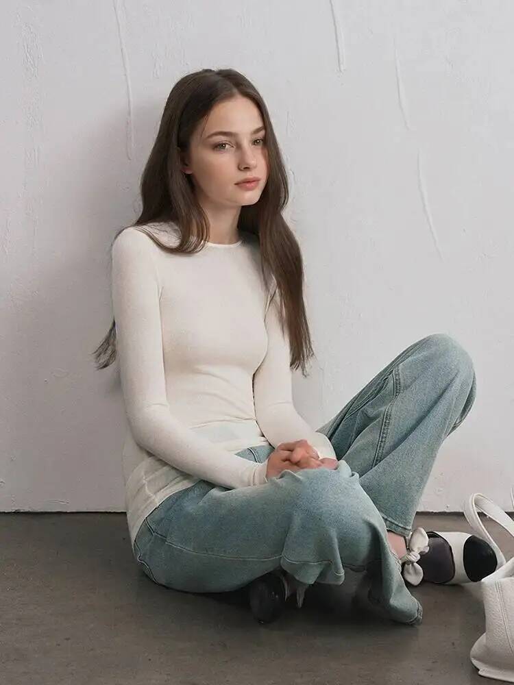レディースカシミヤ混紡長袖トップス 秋冬用 ソフトモーダルス - Trend Women Fashion のレビューと価格
