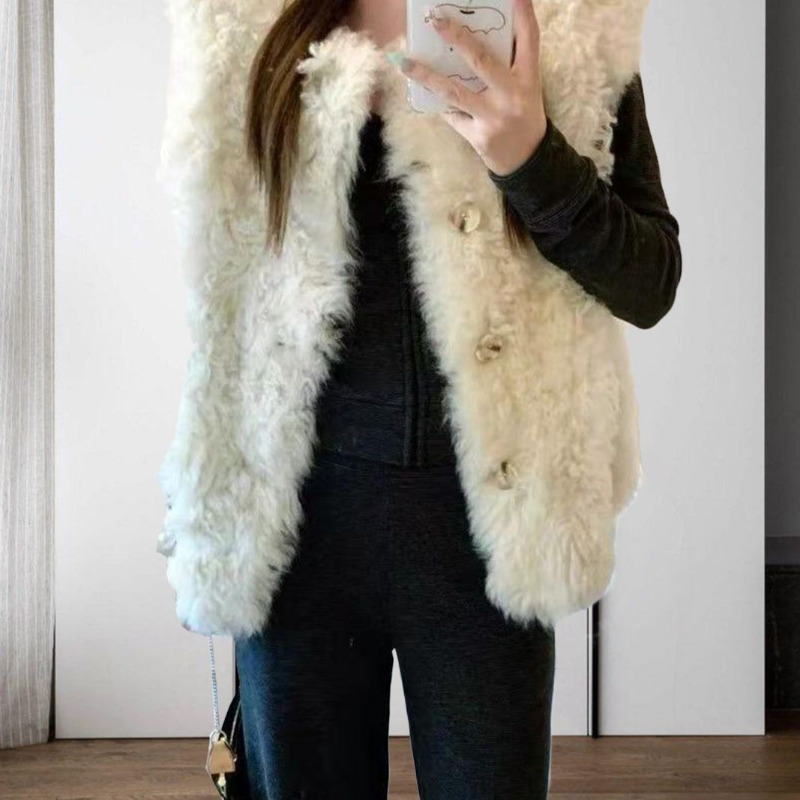 レディース 2026年秋冬新作 フェイクシェルパファーベスト - Sherpa Coat Women のレビューと価格