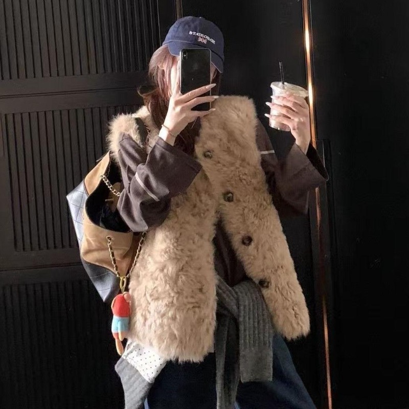 レディース 2026年秋冬新作 フェイクシェルパファーベスト - Sherpa Coat Women のレビューと価格