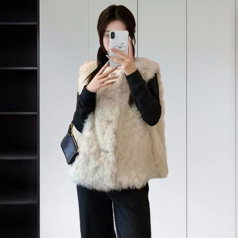 レディース 2026年秋冬新作 フェイクシェルパファーベスト - Sherpa Coat Women のレビューと価格